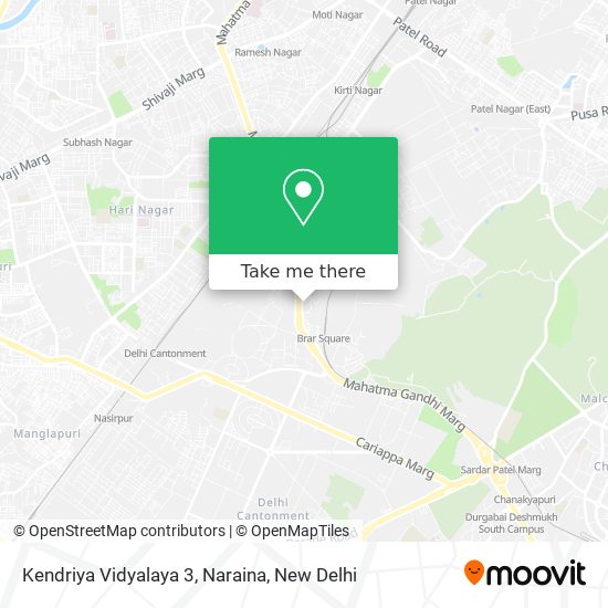 Kendriya Vidyalaya 3, Naraina map