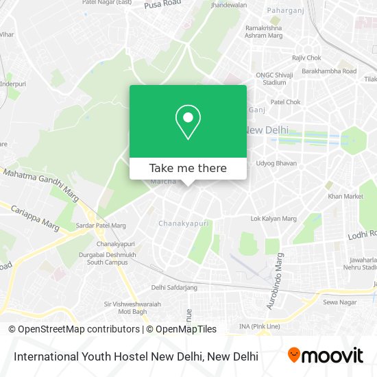 International Youth Hostel New Delhi map