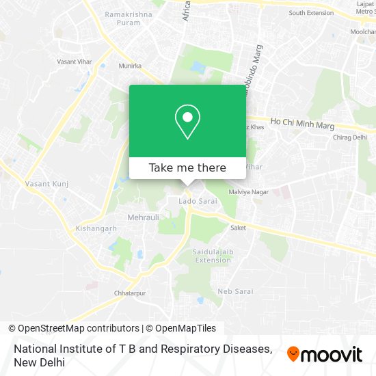 National Institute of T B and Respiratory Diseases map
