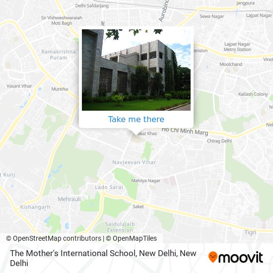 The Mother's International School, New Delhi map