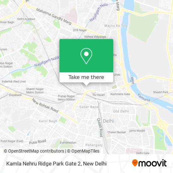 Kamla Nehru Ridge Park Gate 2 map