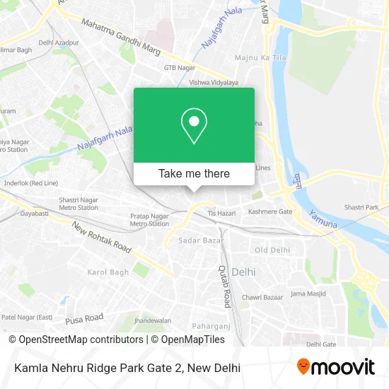 Kamla Nehru Ridge Park Gate 2 map