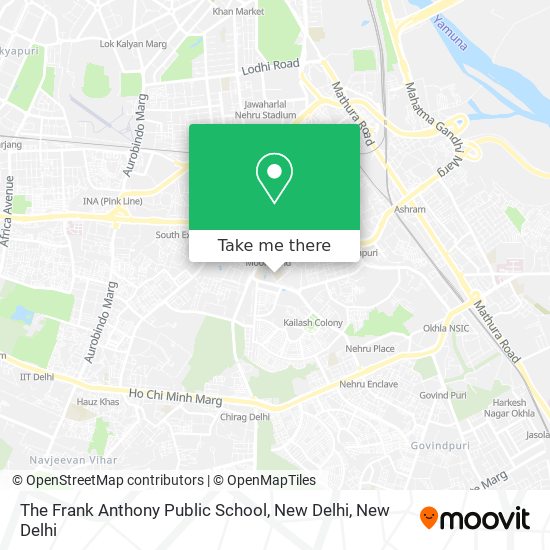 The Frank Anthony Public School, New Delhi map
