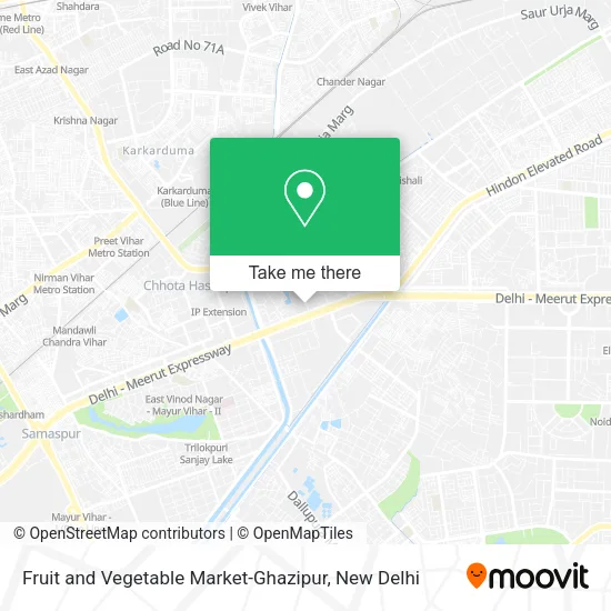 Fruit and Vegetable Market-Ghazipur map