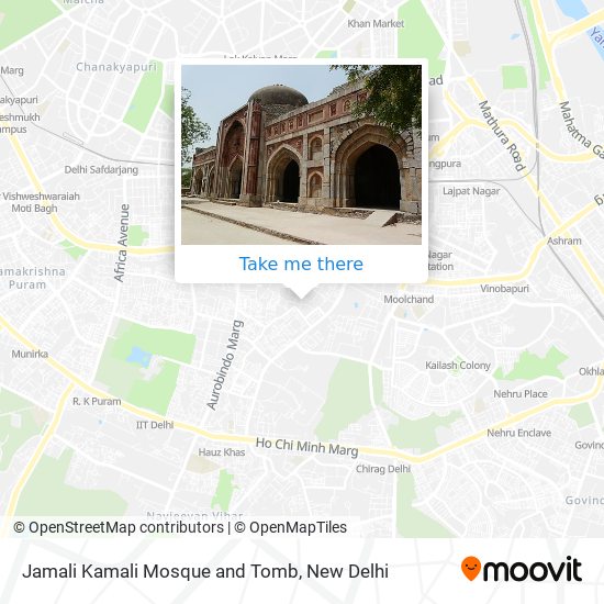 Jamali Kamali Mosque and Tomb map