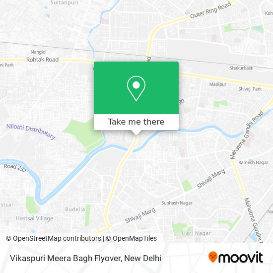 Vikaspuri Meera Bagh Flyover map