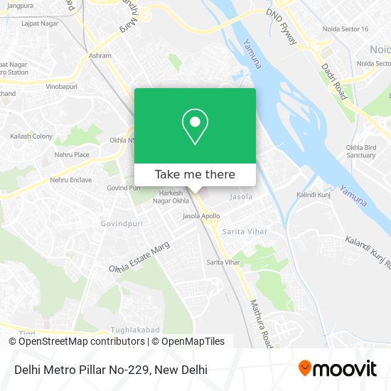 Delhi Metro Pillar No-229 map