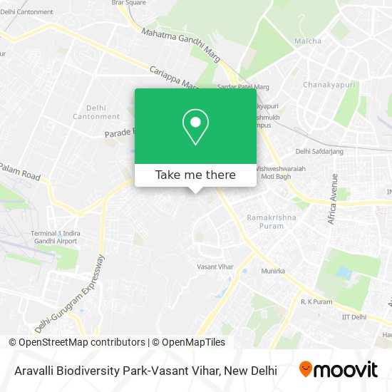 Aravalli Biodiversity Park-Vasant Vihar map