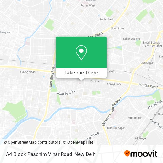 A4 Block Paschim Vihar Road map