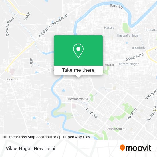 How to get to Vikas Nagar in Delhi by bus or metro?