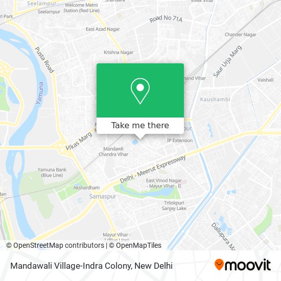 Mandawali Village-Indra Colony map