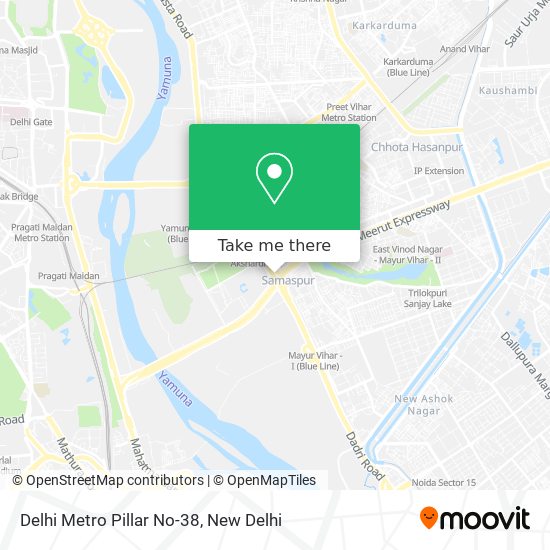 Delhi Metro Pillar No-38 map