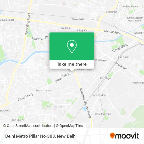 Delhi Metro Pillar No-388 map
