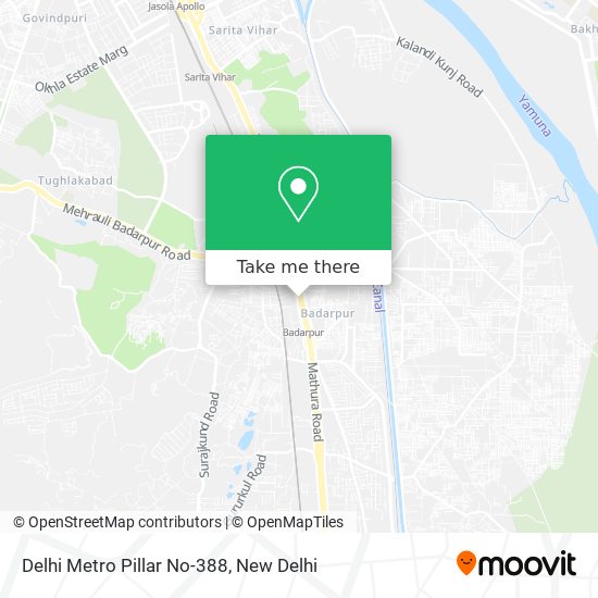 Delhi Metro Pillar No-388 map