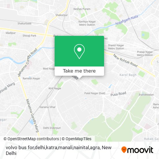 volvo bus for,delhi,katra,manali,nainital,agra map