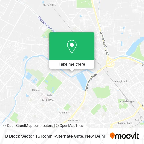 B Block Sector 15 Rohini-Alternate Gate map