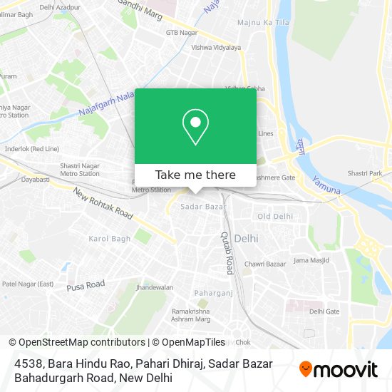 4538, Bara Hindu Rao, Pahari Dhiraj, Sadar Bazar Bahadurgarh Road map
