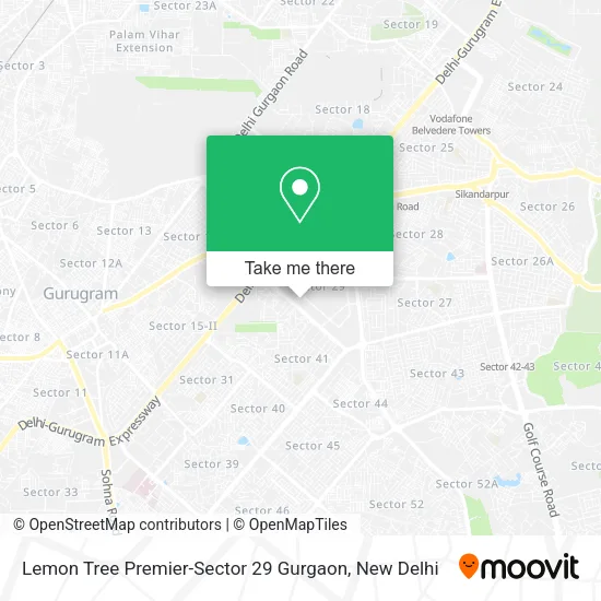 Lemon Tree Premier-Sector 29 Gurgaon map