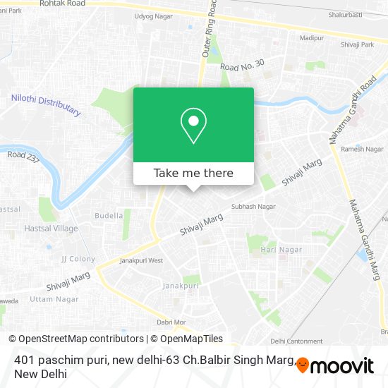 401 paschim puri, new delhi-63 Ch.Balbir Singh Marg map