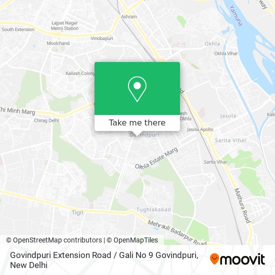 Govindpuri Extension Road / Gali No 9 Govindpuri map