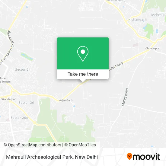 Mehrauli Archaeological Park map
