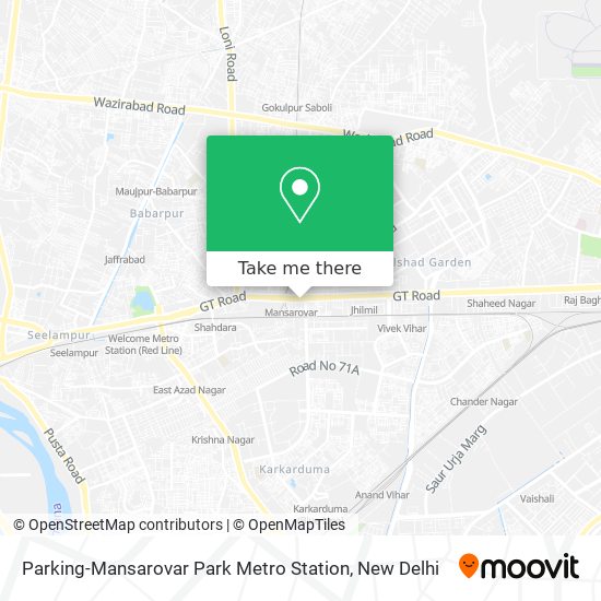 Parking-Mansarovar Park Metro Station map