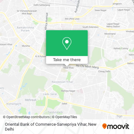 Oriental Bank of Commerce-Sarvepriya Vihar map