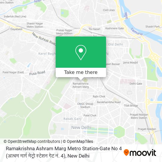 Ramakrishna Ashram Marg Metro Station-Gate No 4 (आश्रम मार्ग मेट्रो स्टेशन गेट नं. 4) map