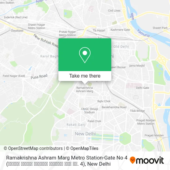 Ramakrishna Ashram Marg Metro Station-Gate No 4 (आश्रम मार्ग मेट्रो स्टेशन गेट नं. 4) map