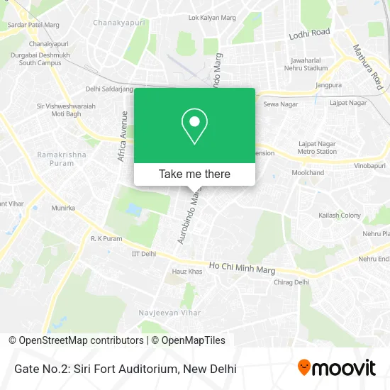 Gate No.2: Siri Fort Auditorium map