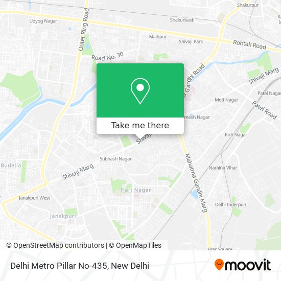Delhi Metro Pillar No-435 map