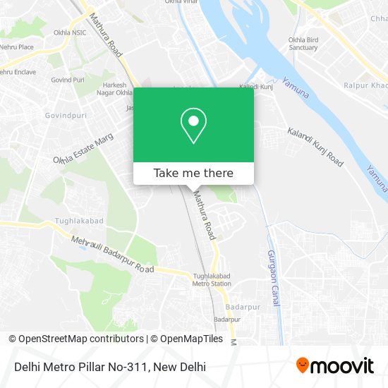 Delhi Metro Pillar No-311 map