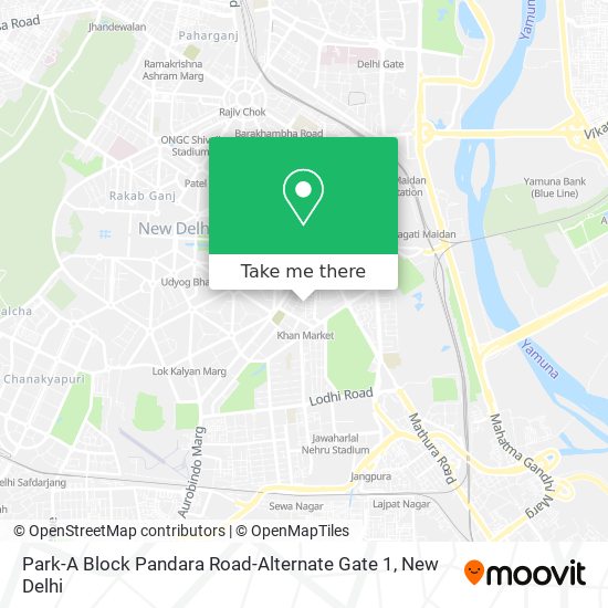 Park-A Block Pandara Road-Alternate Gate 1 map