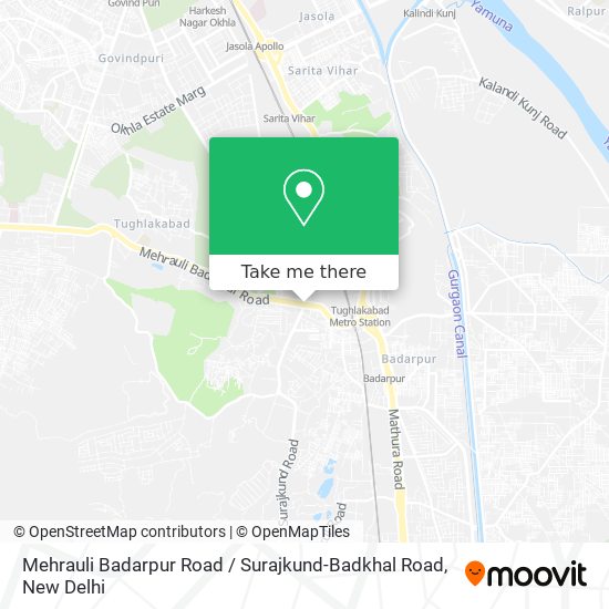 Mehrauli Badarpur Road / Surajkund-Badkhal Road map