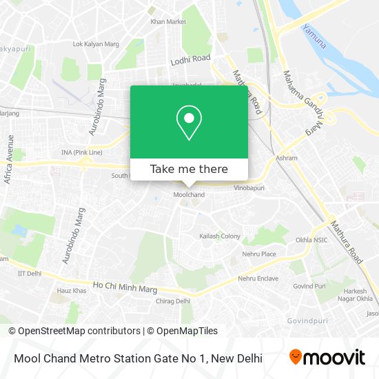 Mool Chand Metro Station Gate No 1 map