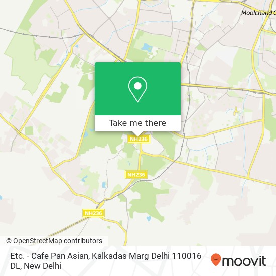 Etc. - Cafe Pan Asian, Kalkadas Marg Delhi 110016 DL map