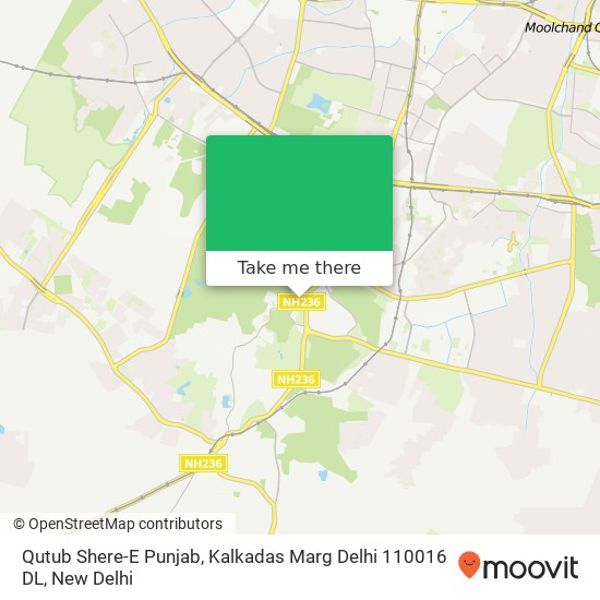 Qutub Shere-E Punjab, Kalkadas Marg Delhi 110016 DL map