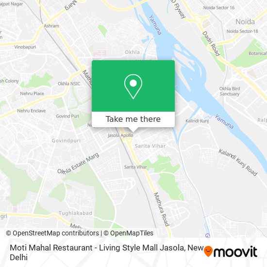 Moti Mahal Restaurant - Living Style Mall Jasola map