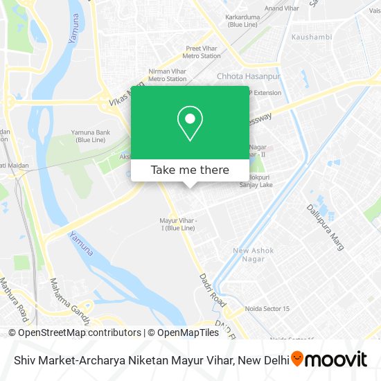 Shiv Market-Archarya Niketan Mayur Vihar map
