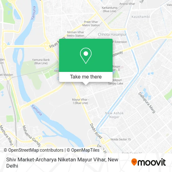Shiv Market-Archarya Niketan Mayur Vihar map