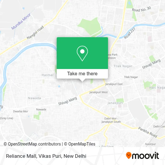 Reliance Mall, Vikas Puri map