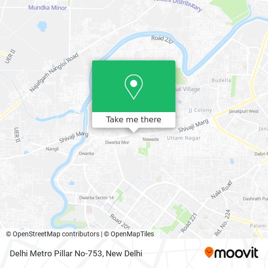 Delhi Metro Pillar No-753 map