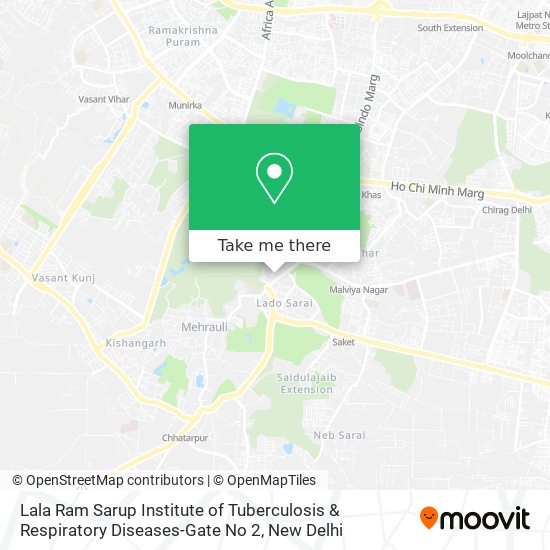 Lala Ram Sarup Institute of Tuberculosis & Respiratory Diseases-Gate No 2 map