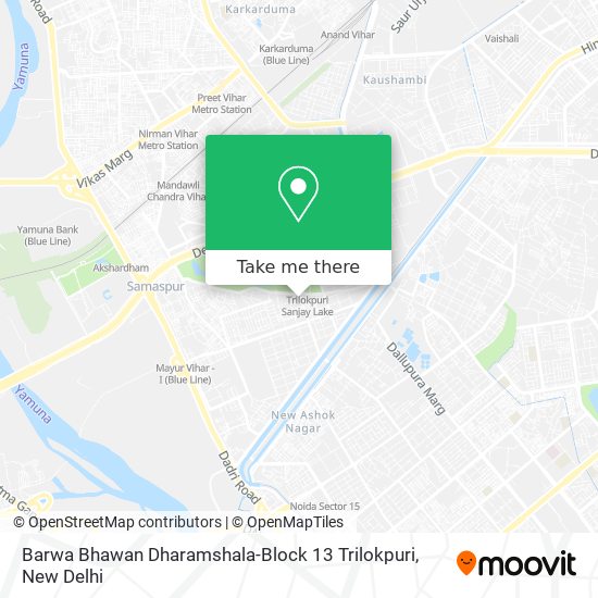 Barwa Bhawan Dharamshala-Block 13 Trilokpuri map