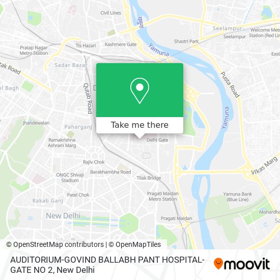 AUDITORIUM-GOVIND BALLABH PANT HOSPITAL-GATE NO 2 map