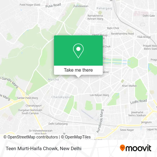 Teen Murti-Haifa Chowk map