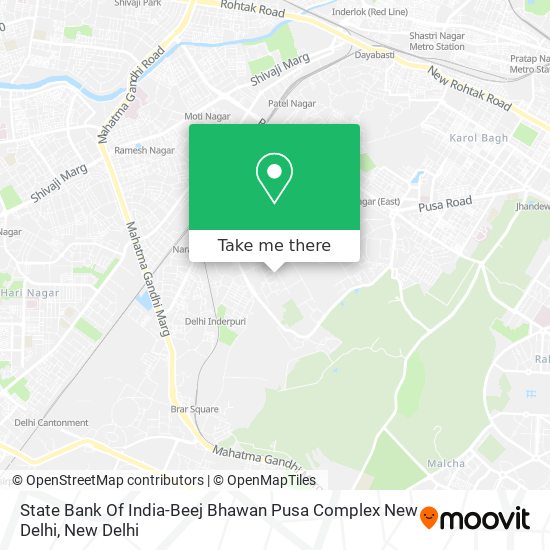 State Bank Of India-Beej Bhawan Pusa Complex New Delhi map