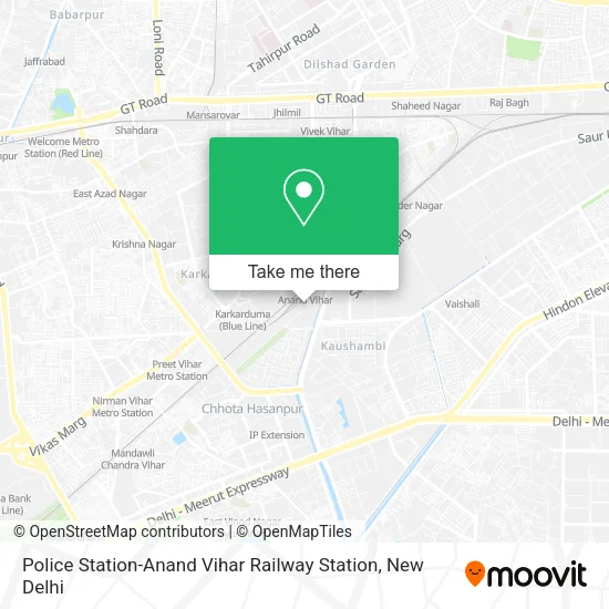 Police Station-Anand Vihar Railway Station map