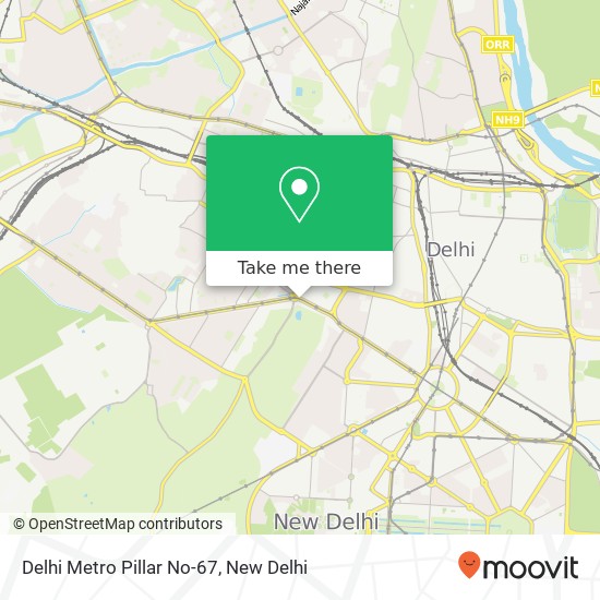 Delhi Metro Pillar No-67 map