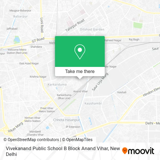 Vivekanand Public School B Block Anand Vihar map